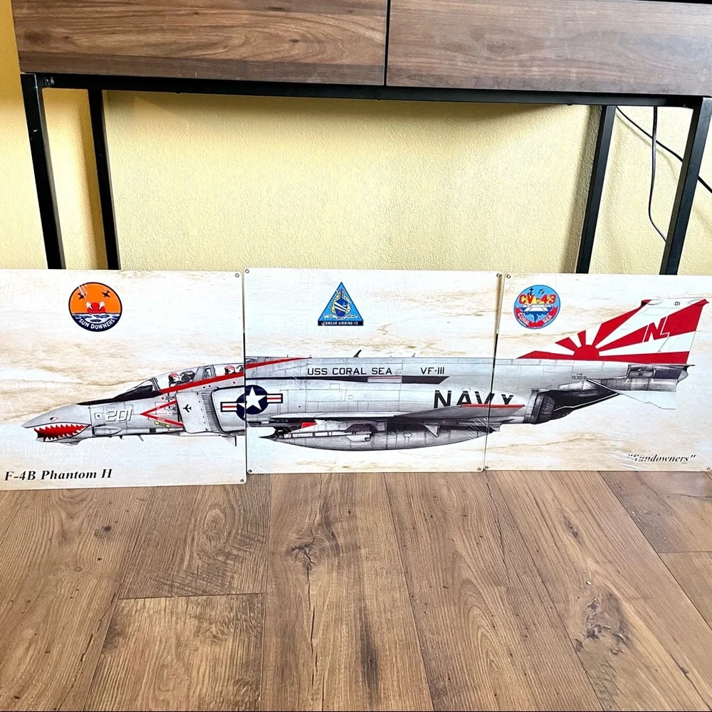 NEW F-B4 Phantom II Coral Sea Sundowners Navy Airplane Steel Metal Sign